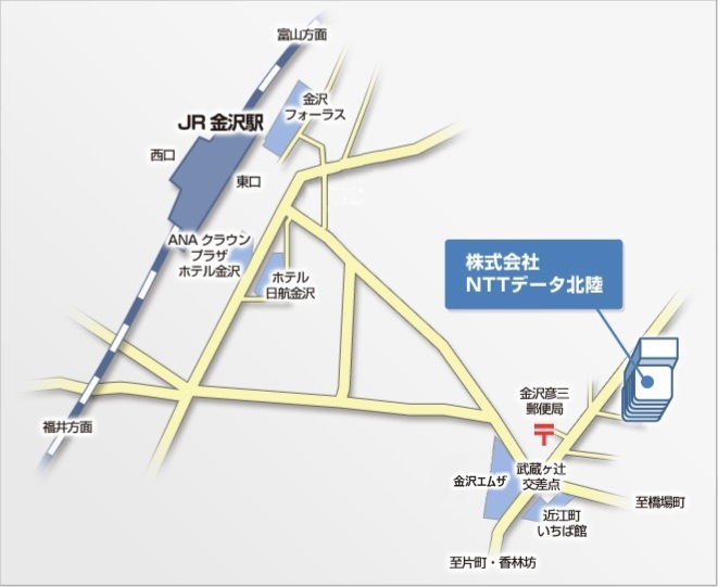 NTTデータ北陸 アクセスマップ